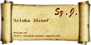 Szluka József névjegykártya