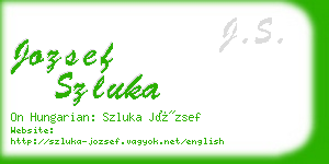 jozsef szluka business card